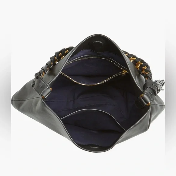 NWT Luxury Authentic Minimalist RARE Tory Burch Brooke Pebbled Leather Hobo Bag - Picture 4 of 17